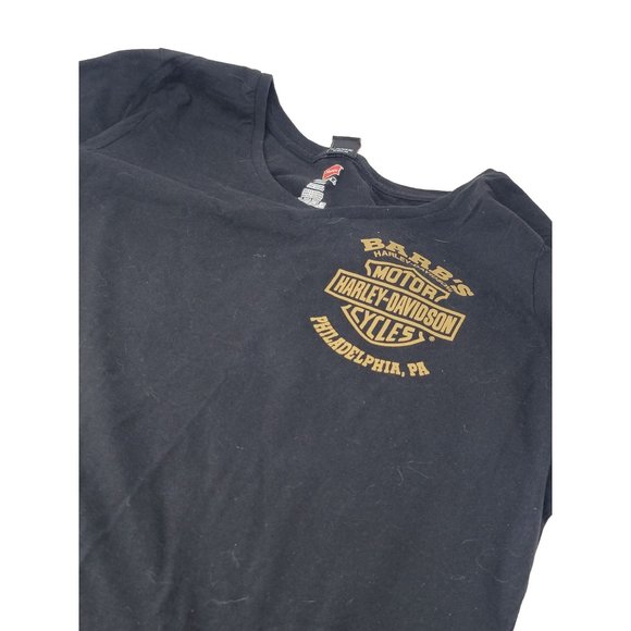 Harley Davidson Women's T-Shirt Black Philadelphia PA‎ Size Large on Hanes Tag - Picture 3 of 7